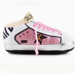 Golden Pooch Dog Pink and White squeaker shoe toy